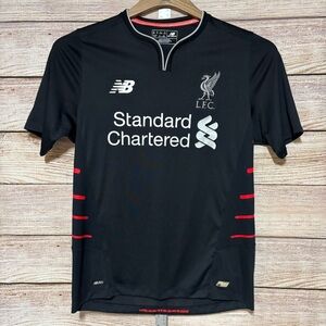New Balance Black Men's Liverpool FC Standard Chartered Jersey with Red Accents